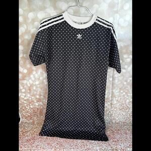 Adidas Black white polka‎ dot dress size Small